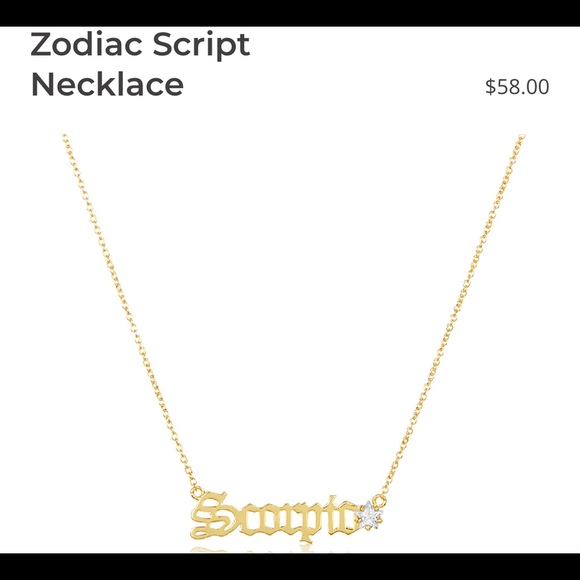 Melinda Maria Jewelry - MELINDA MARIA SCORPIO SCRIPT ZODIAC NECKLACE- GOLD